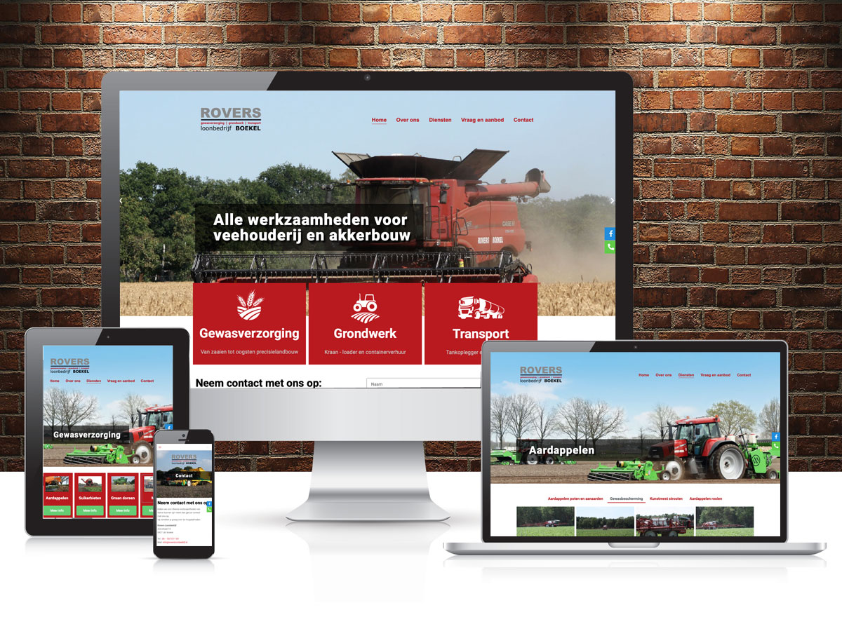 Website Rovers Loonbedrijf Boekel