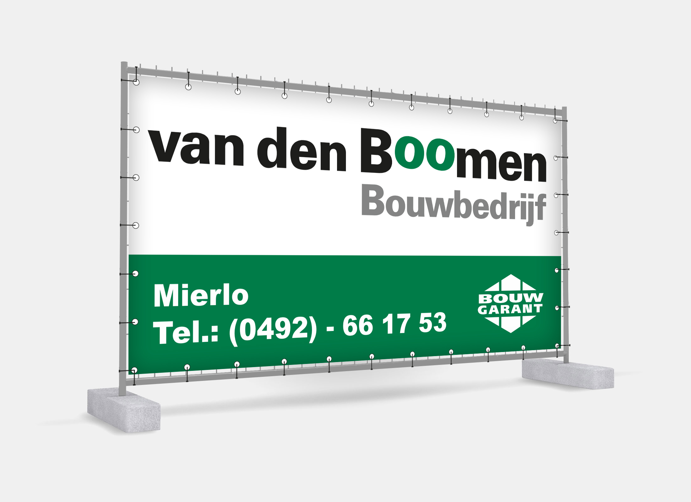 Bouwhek banner Bouwbedrijf van den Boomen Mierlo