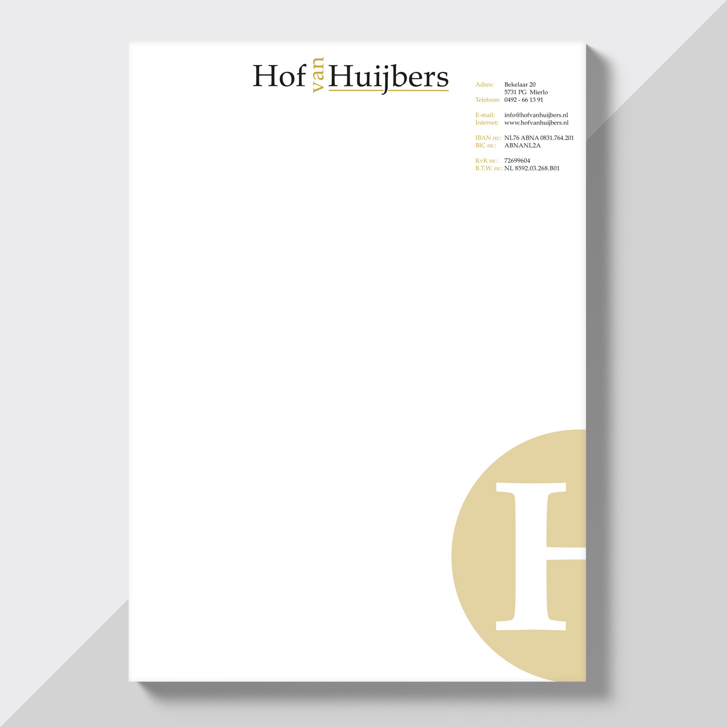 Briefpapier Hof van Huijbers