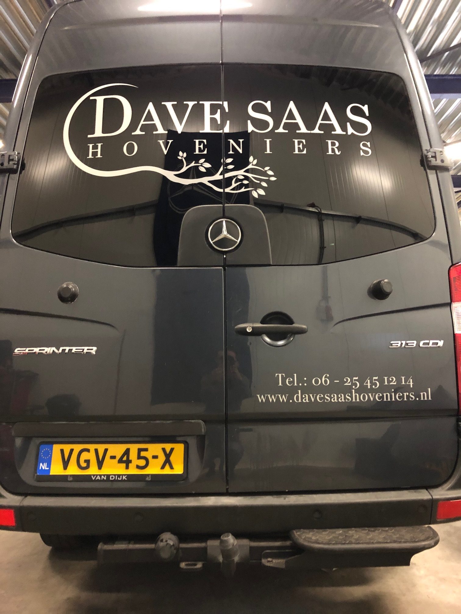 Bedrijfswagen belettering Dave Saas Hoveniers Someren