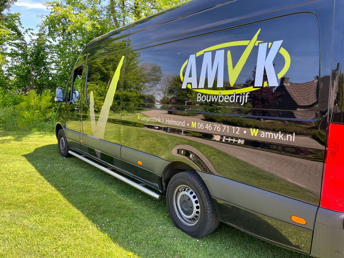 Autobelettering AMVK Bouwbedrijf Helmond